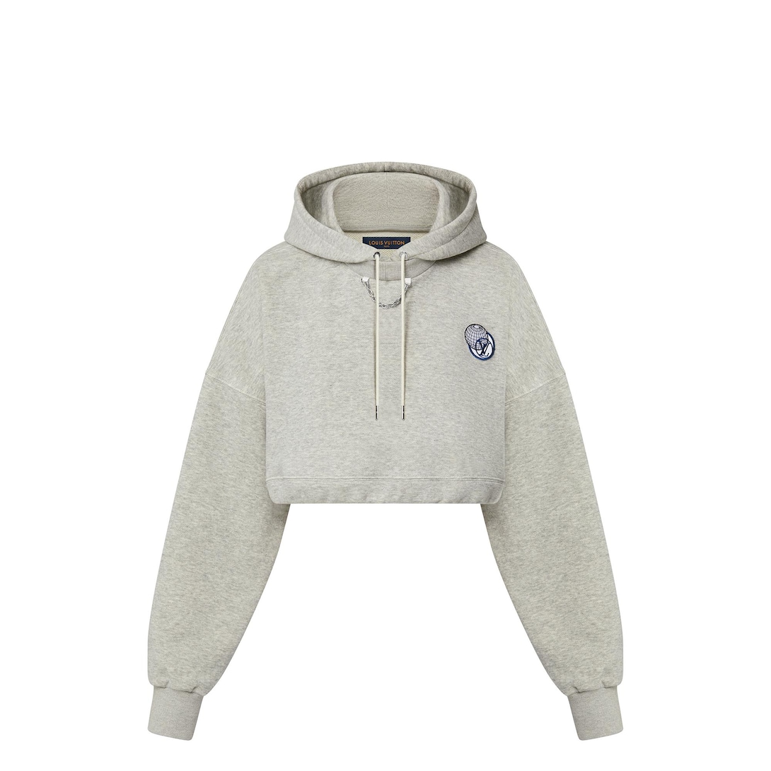 LV Globe Cropped Hoodie Women Ready to Wear LOUIS VUITTON